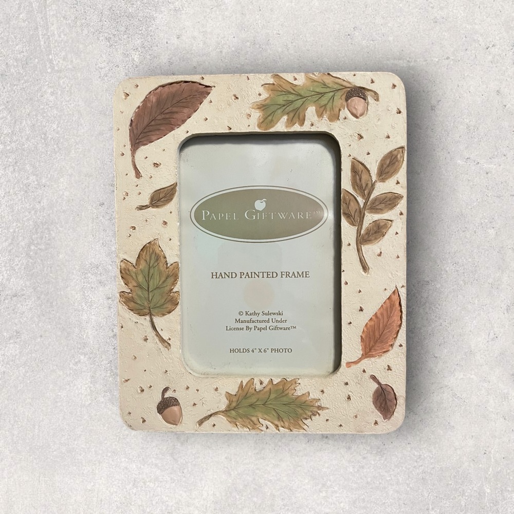 Vintage Hand-painted Papel Giftware Picture Frame by Kathy Sulewski
